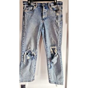 [BANKNYC] THE MADISON CROP woman Sz‎ 28 distressed jean high rise crop